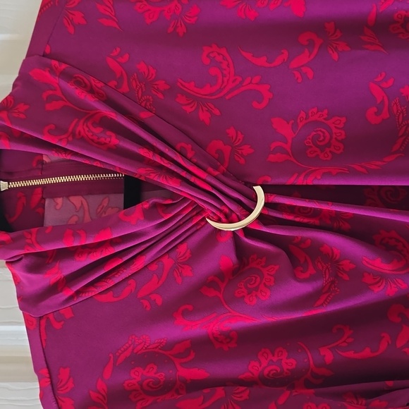 Liz Claiborne Tops - LIZ CLAIBORNE WOMEN'S PETITE LONG SLEEVES MAGENTA FANCY EMBELLISHED BLOUSE PXL